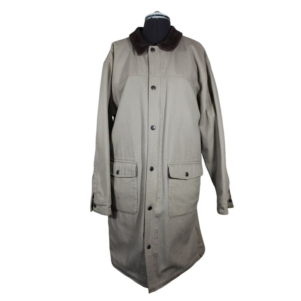 Duluth Trading men's duck canvas fleece lined long chore utility coat‎ M